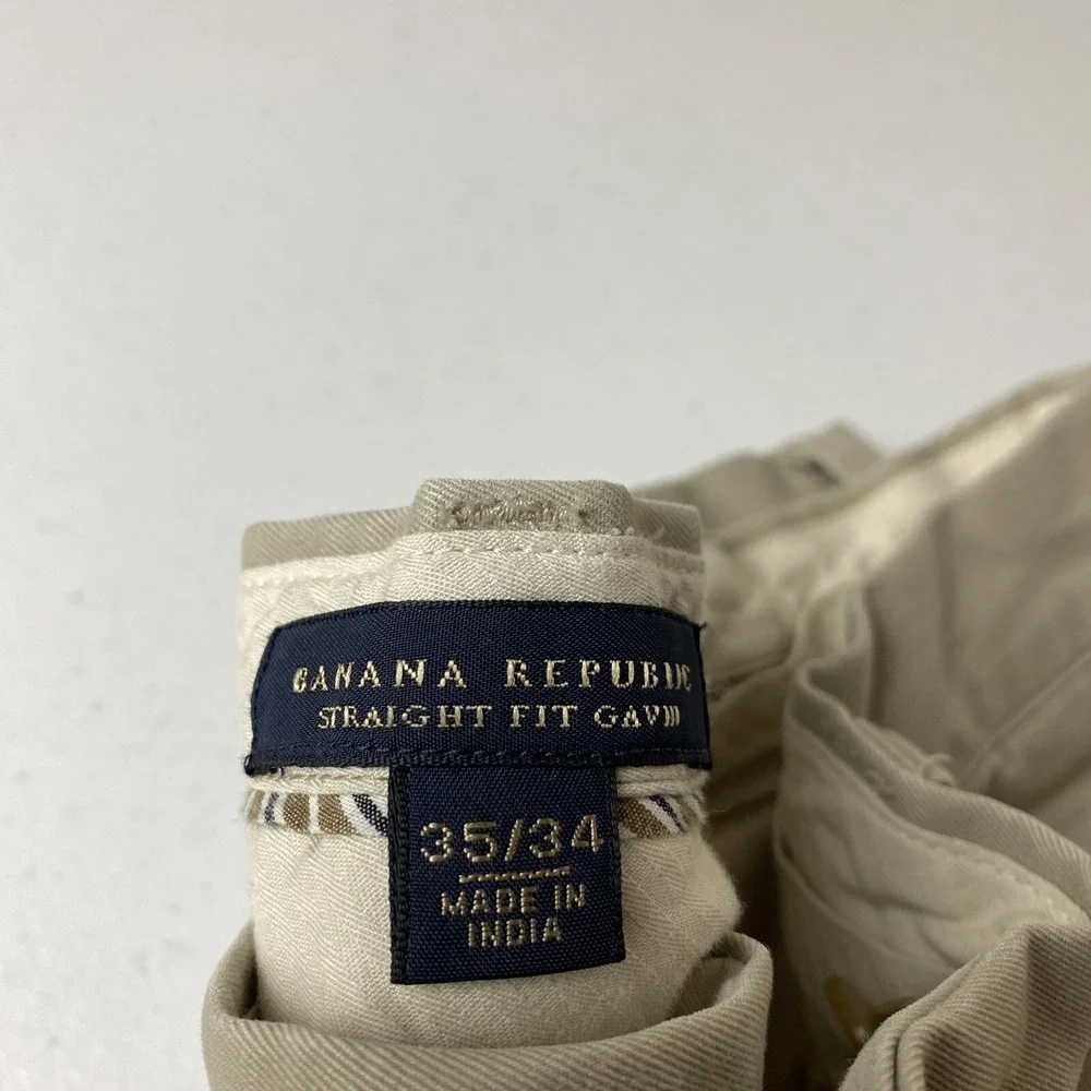 Banana‎ Republic Men's Khaki Straight Fit Gavin Size 35/34 Chino